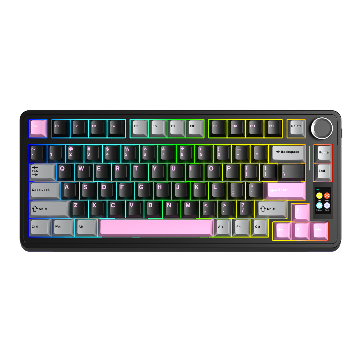 S75 Pro Teclado - Grey Black Pink (superior)