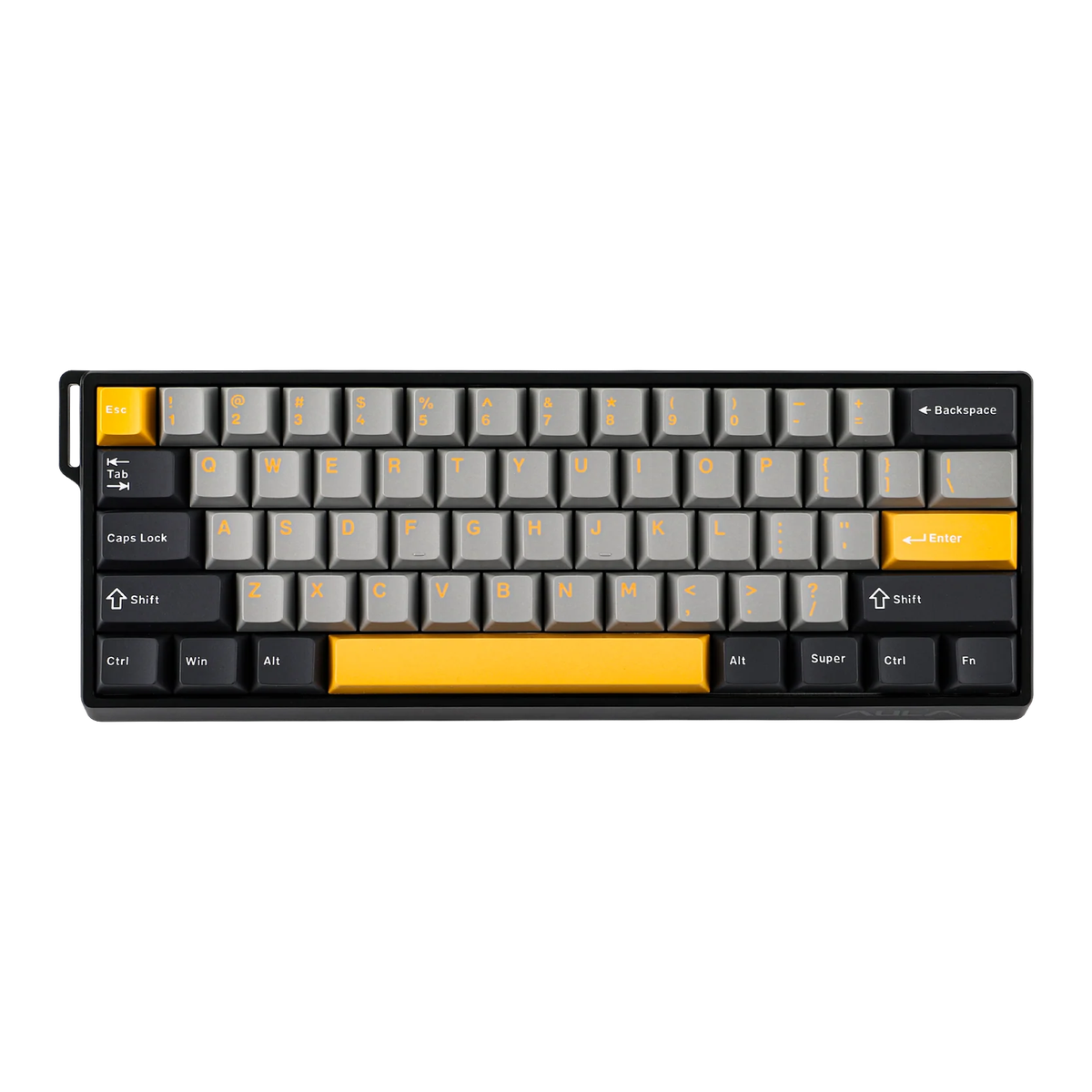 WIN60HE Teclado - MAX Dark Grey / Light Grey / Yellow (superior)
