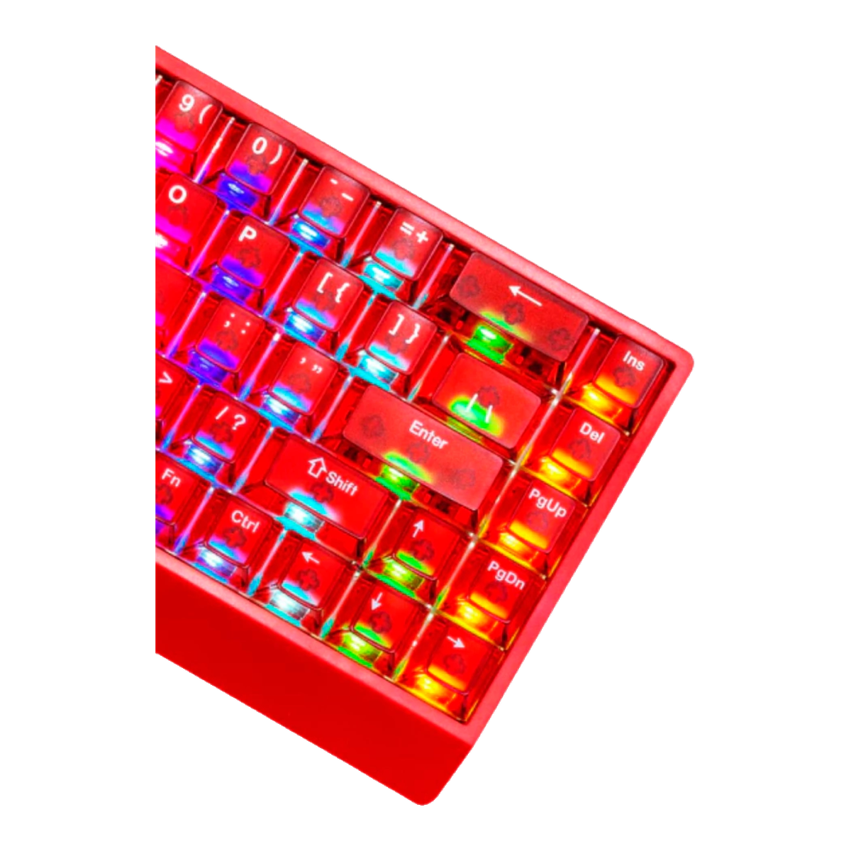 Mercury68 Max Teclado - Red Clear (detalle)