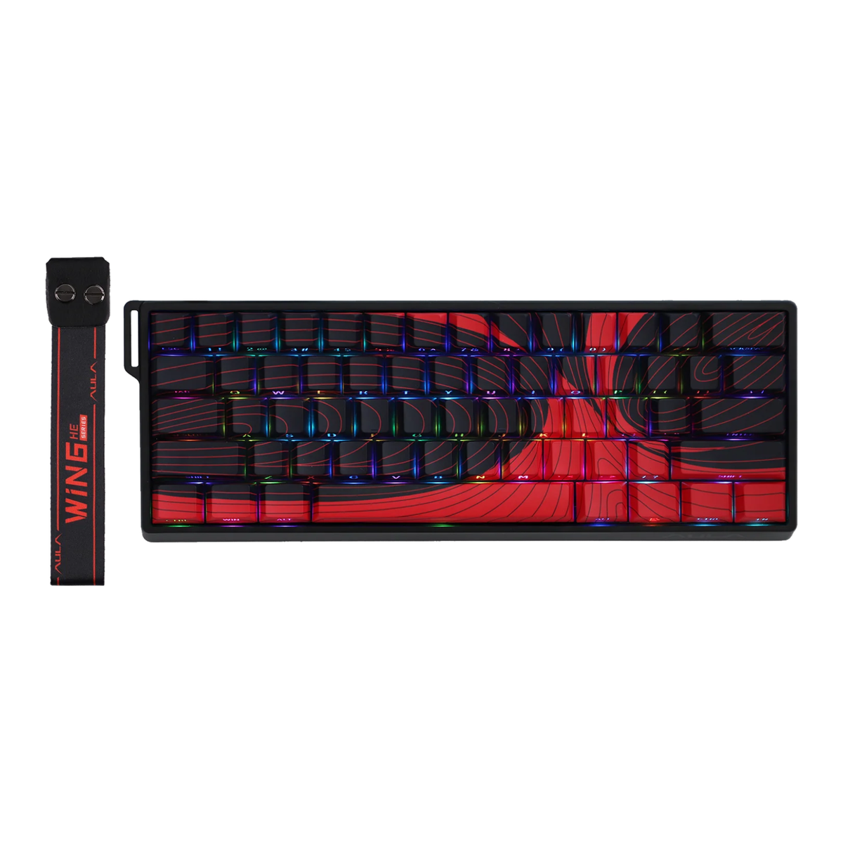 WIN60HE Teclado - MAX Black / Red (superior rgb)