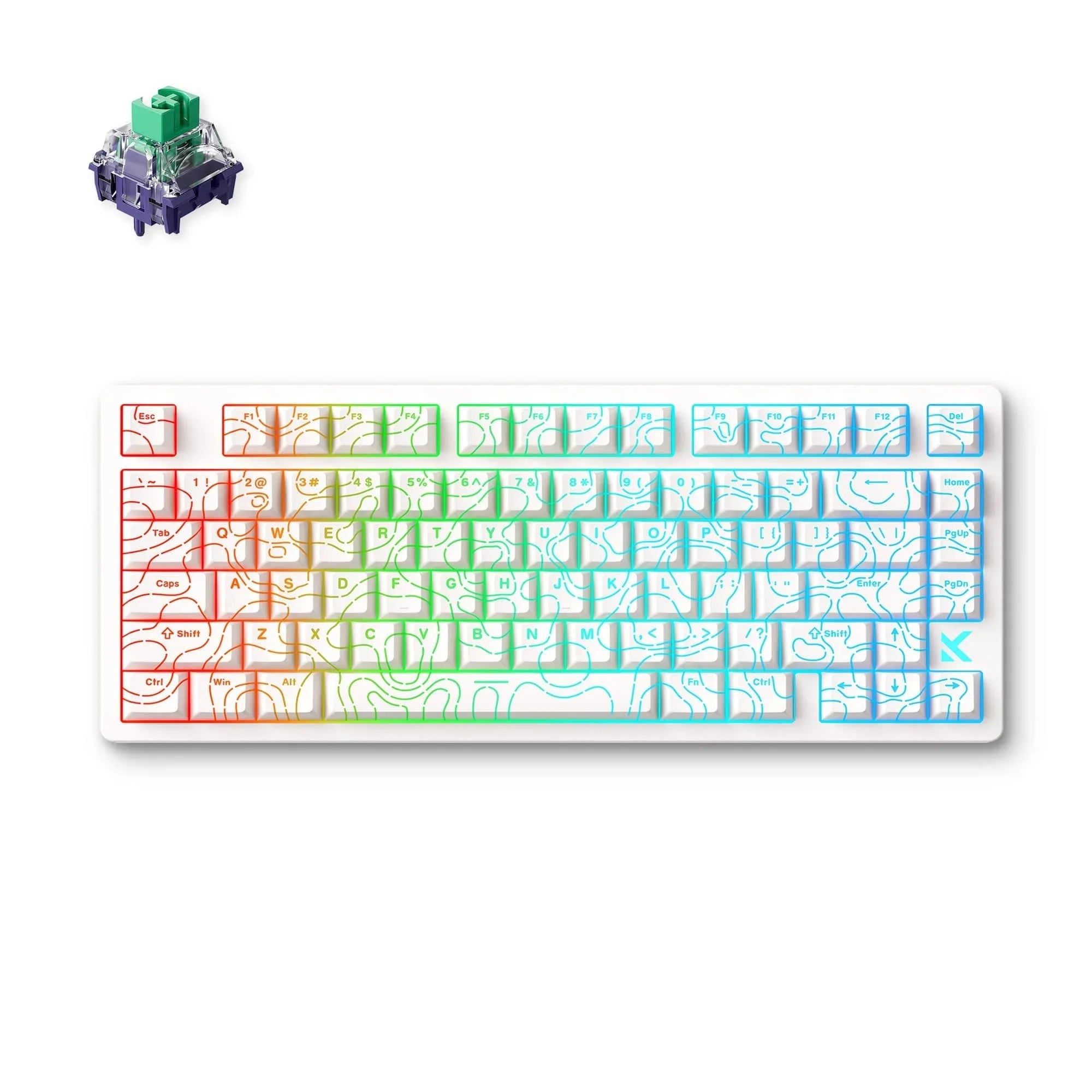 Jet 75 Teclado - White Topographic
