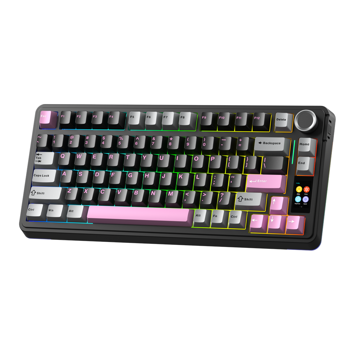 S75 Pro Teclado - Grey Black Pink (3 4)