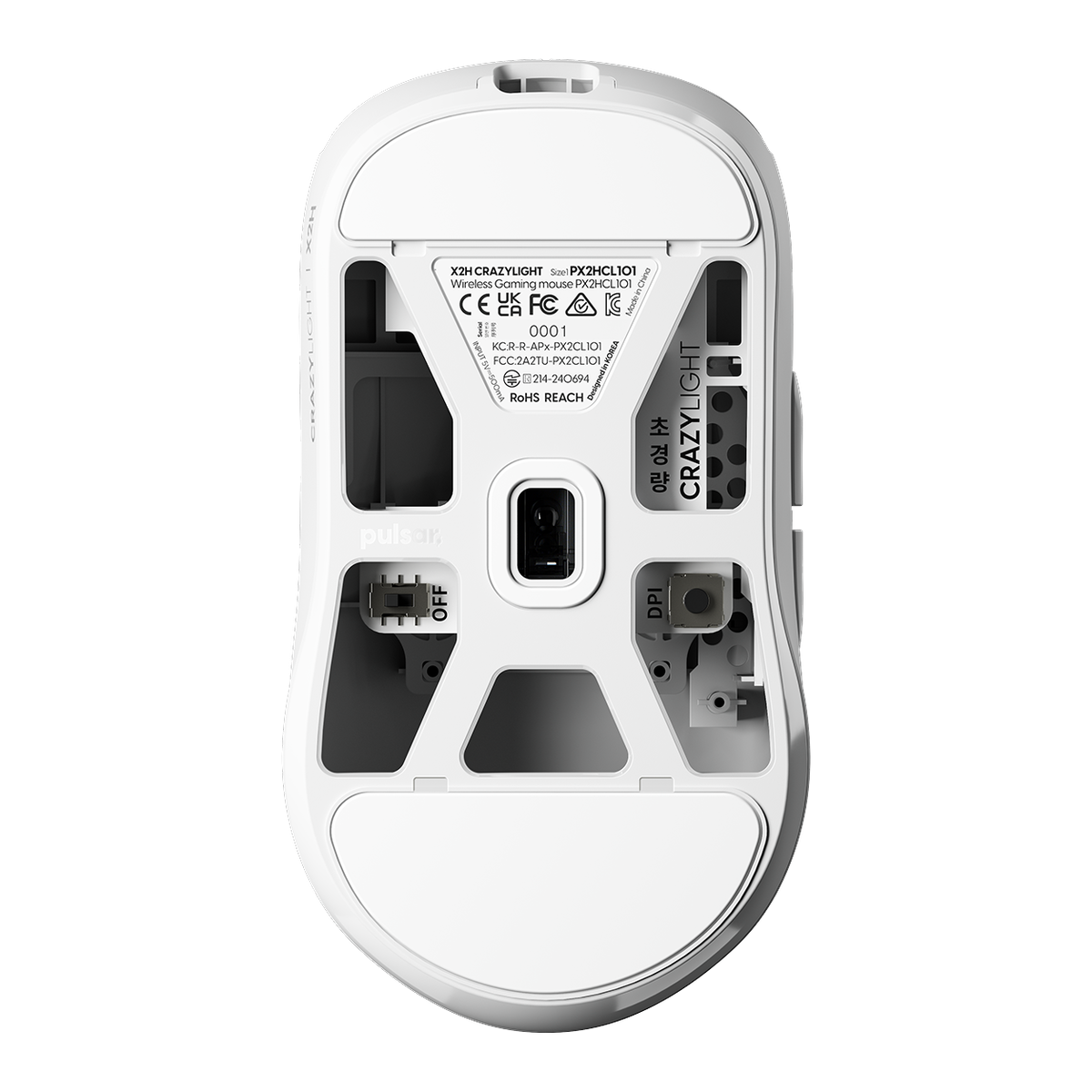 X2H CrazyLight [Mini] Mouse - Uyuni White (inferior) #Color_Uyuni White