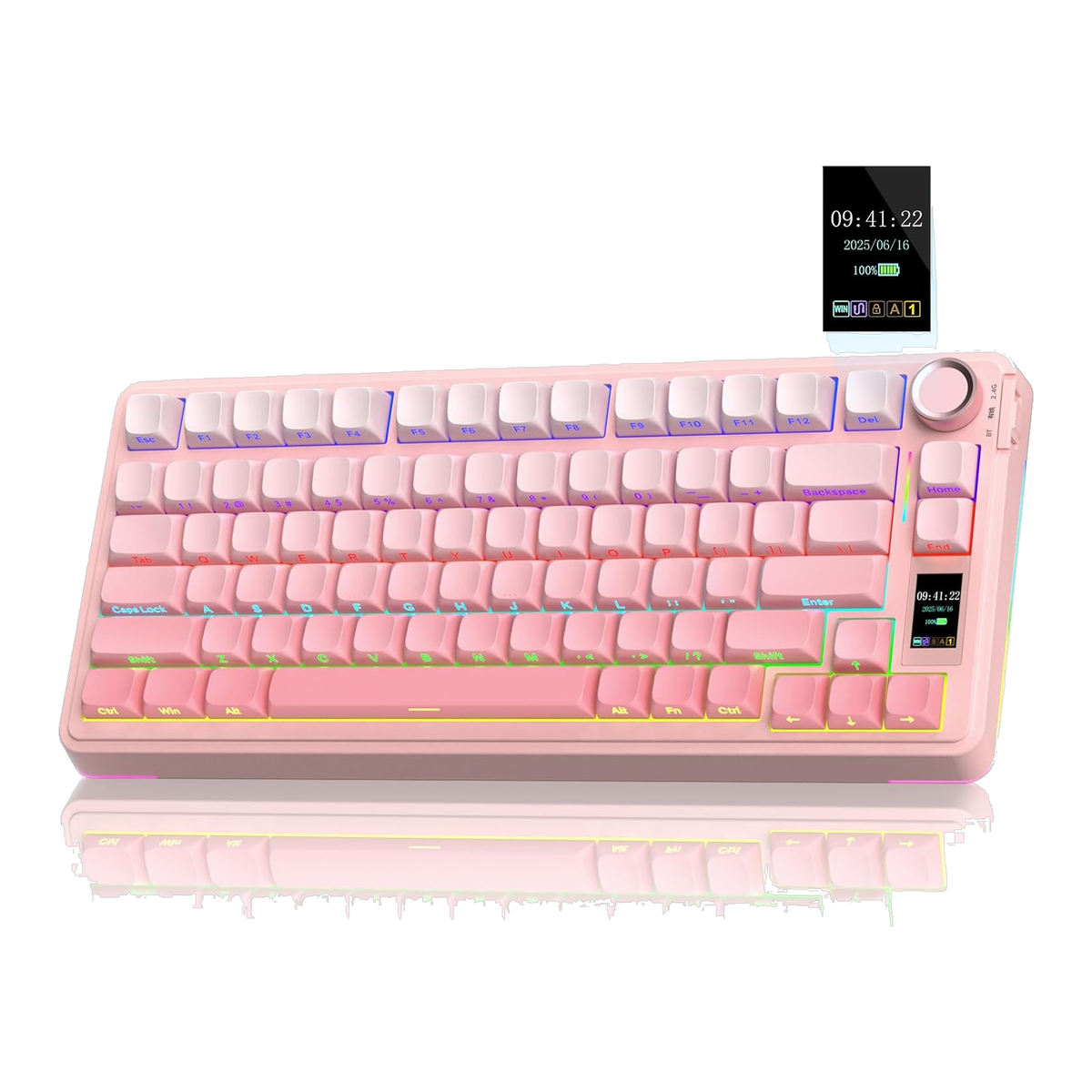 S75 Pro Teclado - Pink White Degradé (frente)